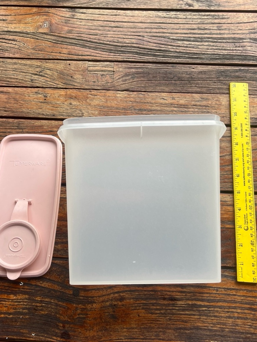 Tupperware Translucent Storage Container with Pink Lid - Picture 4 of 5